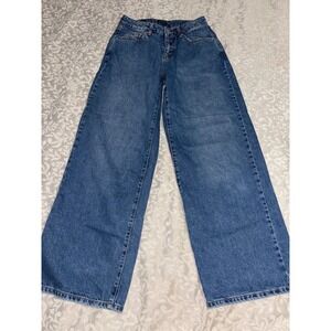 Wild Fable Womens Low Rise Baggy Jeans Wide Leg Medium Wash Denim Size 2 (E31)